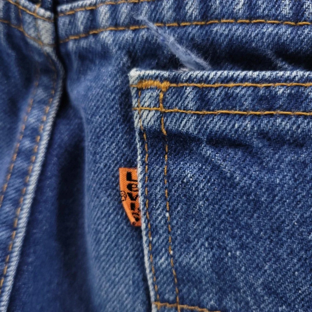 VTG Levis 517 Jeans Mens 31x32 Blue Slim Bootcut Orange Tab 80s Made In USA